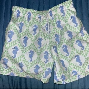 Stella Cove Blue and Green Swim Trunks with Nautical Print